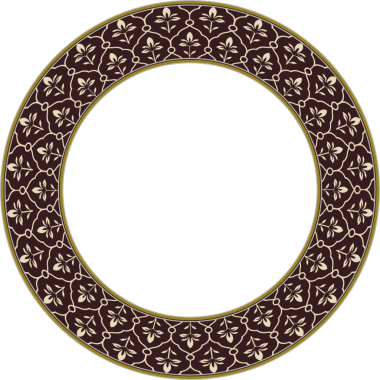 Klasik desenli yuvarlak çerçeve botanik bahçesi, çiçek yaprağı