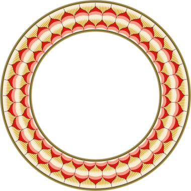 Antika botanik bahçesi eski model stil yuvarlak çerçeve