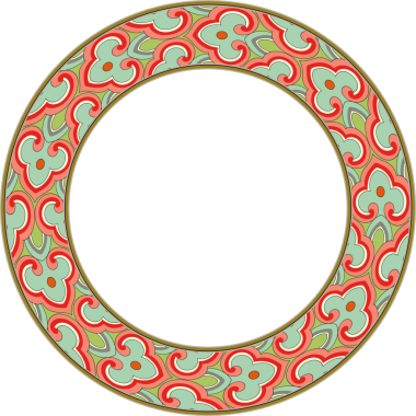 Antika botanik bahçesi eski model stil yuvarlak çerçeve