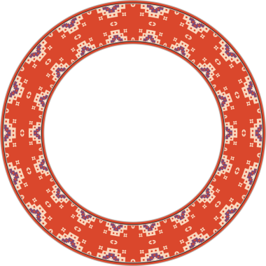 Eski model stil yuvarlak çerçeve geometri çokgen haçı