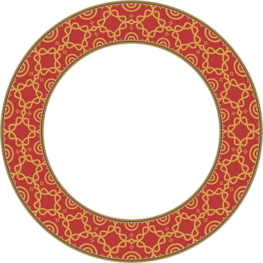 Klasik desenler, yuvarlak çerçeve, altın eğri, nokta çizgisi