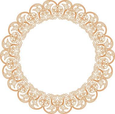 Geleneksel Çin iz sürme kalıbı sınır çerçevesi etrafında