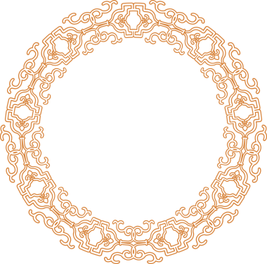 Geleneksel Çin iz sürme kalıbı sınır çerçevesi etrafında