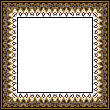 Eski model stil kare çerçeve soyut çiçek