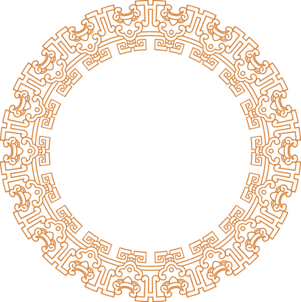 Geleneksel Çin iz sürme kalıbı sınır çerçevesi etrafında