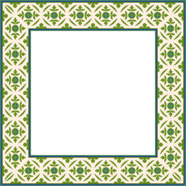 Eski model stil kare çerçeve botanik bahçesi yeşil yaprağı