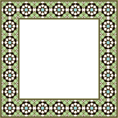 Eski model stil kare çerçeve İslami yıldız çokgen geometri çapraz