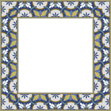 Eski model stil kare çerçeve retro botanik bahçesi çiçek eğrisi çapraz zincir