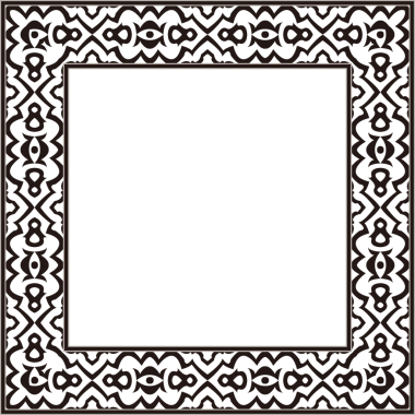 Eski model stil kare çerçeve siyah eğri çapraz