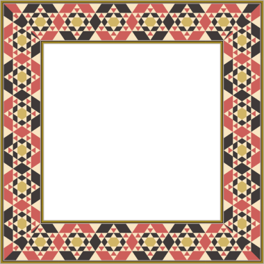 Eski model stil kare çerçeve çokgen yıldız üçgeni çapraz
