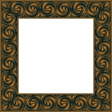 Klasik desenli kare kare çerçeve dairesel girdap