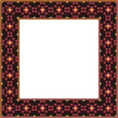 Eski model stil kare çerçeve kırmızı kare geometri