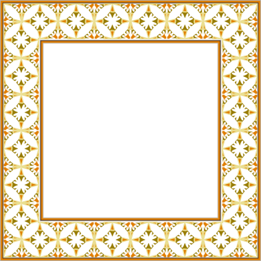 Klasik desenli kare kare kare çerçeve eğrisi çapraz çiçek