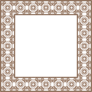 Eski botanik bahçesi retro bitki desenli stil kare çerçeve