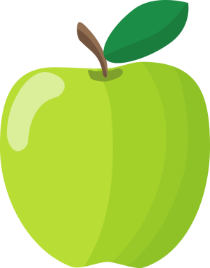 izole nesne çizimi meyve yeşili elma