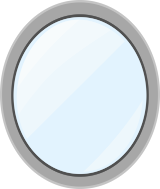 Çizgi film illüstrasyon nesnesi oval ayna