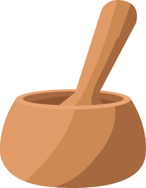 İzole edilmiş spa terapisi nesne illüstrasyon ahşap havan