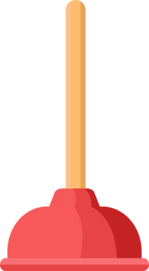 Çizgi film illüstrasyon ev işi ekipmanı tuvalet taraması