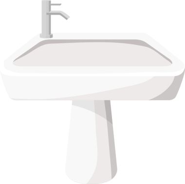 Çizgi film çizimi nesne banyo lavabosu