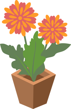 Çizgi film çizimi izole edilmiş bir nesne botanik bahçesi saksısı.