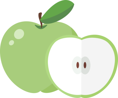 Çizgi film çizimi izole nesne taze meyve yeşili elma