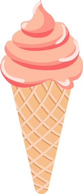 Çizgi film çizimi izole nesne kız işi pembe tatlı dondurma külahı