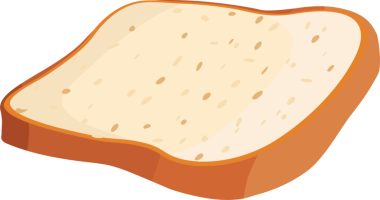 Çizgi film çizimi izole nesne lezzetli un, fırın ekmeği tam tahıllı tost.