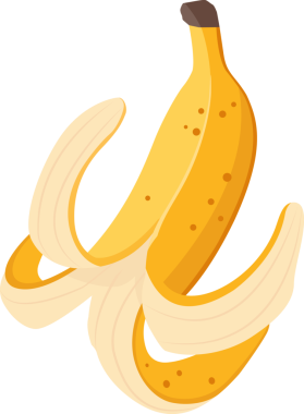 Çizgi film illüstrasyonu nesne yiyecek meyvesi muzu