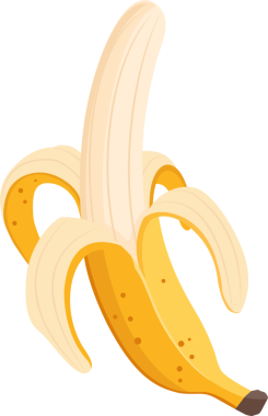 Çizgi film illüstrasyonu nesne yiyecek meyvesi muzu