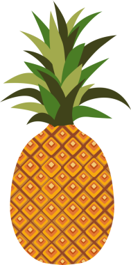 Çizgi film çizimi izole nesne taze meyve ananası