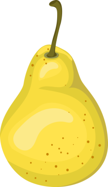 Çizgi film illüstrasyonu nesneyi izole etti taze meyve Seckel Armudu