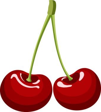 Çizgi film çizimi izole nesne taze meyve kirazı