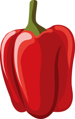 Çizgi film çizimi izole edilmiş nesne taze sebze kırmızı biber.