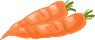 Çizgi film çizimi izole edilmiş sebze havucu.