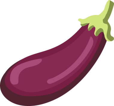 Çizgi film çizimi izole nesne sebze patlıcan