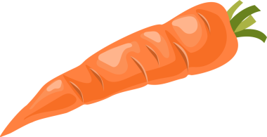 Çizgi film çizimi izole edilmiş sebze havucu.