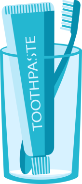 şeffaf arkaplan resmi boş cam diş macunu ve diş fırçası