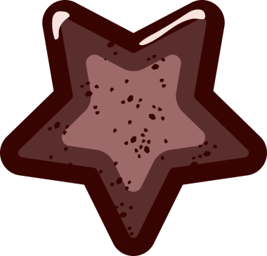 Şeffaf arkaplan resmi yıldız şekilli çikolatalı bisküvi