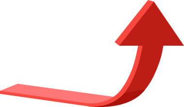 şeffaf arkaplan resmi kırmızı 3B ok ile yukarı çıkıyor