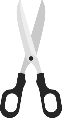 şeffaf arkaplan resmi siyah makas