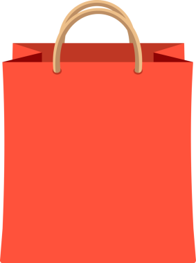 Şeffaf arkaplan resmi kırmızı kağıt alışveriş çantası