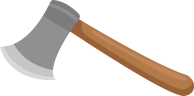 tahta saplı baltayla şeffaf arkaplan resmi