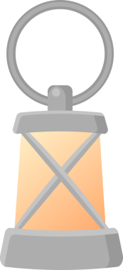 Retro el lambası şeffaf arkaplan resmi