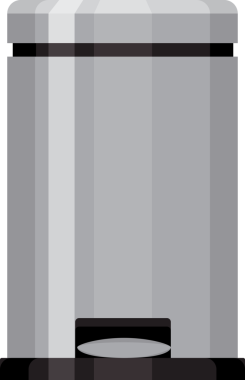 Pelerinli metal çöp tenekesi