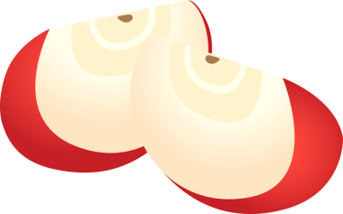 rengarenk dilimlenmiş kırmızı elma.