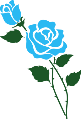 karikatür botanik bahçesi çiçeği açık mavi gül