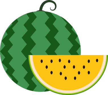 Renkli yemek meyvesi, sarı et karpuzu.