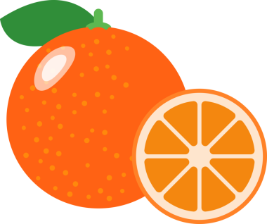 Renkli çizgi film yiyecekleri, turunçgiller.