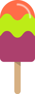 Renkli, tatlı, tatlı buzlu dondurma.