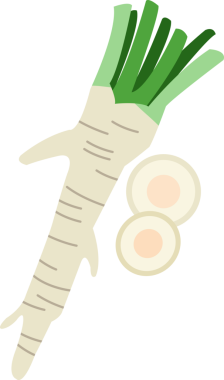 Renkli gıda malzemesi sebze yaban turpu